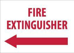 NMC - Fire Extinguisher, Pressure Sensitive Vinyl Fire Sign - 14" Wide x 10" High, Glow-in-the-Dark - Industrial Tool & Supply