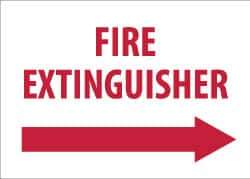 NMC - Fire Extinguisher, Pressure Sensitive Vinyl Fire Sign - 14" Wide x 10" High, Glow-in-the-Dark - Industrial Tool & Supply