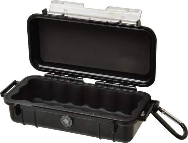 Pelican Products, Inc. - 3-7/8" Wide x 3-7/8" Deep x 2-7/16" High, Clamshell Hard Case - Black, Polycarbonate - Industrial Tool & Supply