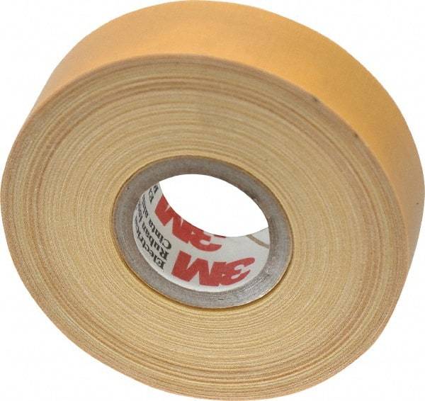 3M - 3/4" x 60', Yellow Cotton Cloth Electrical Tape - Series 2520, 8 mil Thick, 800 V/mil Dielectric Strength, 50 Lb./Inch Tensile Strength - Industrial Tool & Supply