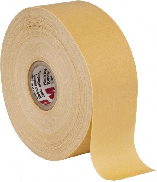 3M - 1-1/2" x 110', Yellow Cotton Cloth Electrical Tape - Series 2520, 8 mil Thick, 800 V/mil Dielectric Strength, 50 Lb./Inch Tensile Strength - Industrial Tool & Supply