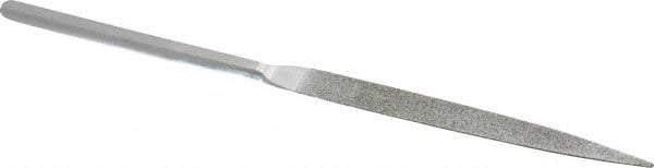 Strauss - 8-1/2" OAL Coarse Half Round Needle Diamond File - 1/2" Wide x 5/32" Thick, 4-3/8 LOC, 181 Grit - Industrial Tool & Supply
