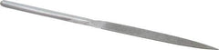 Strauss - 8-1/2" OAL Fine Half Round Needle Diamond File - 1/2" Wide x 5/32" Thick, 4-3/8 LOC, 91 Grit - Industrial Tool & Supply