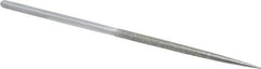 Strauss - 8-1/2" OAL Coarse Round Needle Diamond File - 1/4" Wide x 1/4" Thick, 4-3/8 LOC, 181 Grit - Industrial Tool & Supply