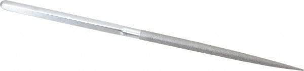 Strauss - 8-1/2" OAL Fine Round Needle Diamond File - 1/4" Wide x 1/4" Thick, 4-3/8 LOC, 91 Grit - Industrial Tool & Supply