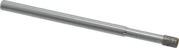 Strauss - 1/8" Head Diam x 0.157" Head Thickness Diamond (Abrasive) Grinding Pin - 1/8" Shank Diam x 2" Shank Length, Medium Grade, 80 Grit - Industrial Tool & Supply