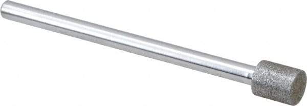 Strauss - 1/4" Head Diam x 0.276" Head Thickness Diamond (Abrasive) Grinding Pin - 1/8" Shank Diam x 2" Shank Length, (170 Mesh Grit) - Industrial Tool & Supply