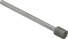 Strauss - 1/4" Head Diam x 0.276" Head Thickness Diamond (Abrasive) Grinding Pin - 1/8" Shank Diam x 2" Shank Length, Medium Grade, 80 Grit - Industrial Tool & Supply