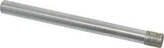 Strauss - 1/4" Head Diam x 0.276" Head Thickness Diamond (Abrasive) Grinding Pin - 1/4" Shank Diam x 3" Shank Length, Medium Grade, 80 Grit - Industrial Tool & Supply