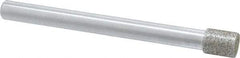 Strauss - 0.315" Head Diam x 3/8" Head Thickness Diamond (Abrasive) Grinding Pin - 1/4" Shank Diam x 3" Shank Length, Medium Grade, 80 Grit - Industrial Tool & Supply