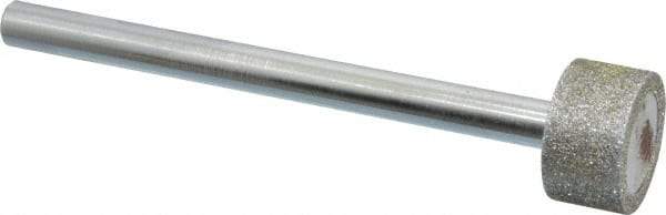 Strauss - 3/4" Head Diam x 0.394" Head Thickness Diamond (Abrasive) Grinding Pin - 1/4" Shank Diam x 3-1/2" Shank Length, Medium Grade, 80 Grit - Industrial Tool & Supply