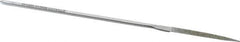 Strauss - 5-1/2" OAL Medium Barrette Needle Diamond File - 5/32" Wide x 1/16" Thick, 1-5/8 LOC, 126 Grit - Industrial Tool & Supply