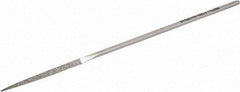 Strauss - 5-1/2" OAL Fine Three Square Needle Diamond File - 1/8" Wide x 1/8" Thick, 1-5/8 LOC, 91 Grit - Industrial Tool & Supply