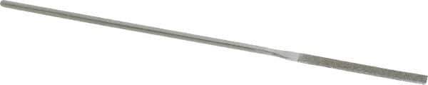 Strauss - 5-1/2" OAL Fine Equalling Needle Diamond File - 5/32" Wide x 3/32" Thick, 1-5/8 LOC, 91 Grit - Industrial Tool & Supply