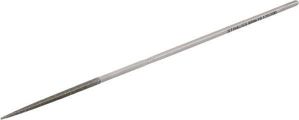 Strauss - 5-1/2" OAL Fine Square Needle Diamond File - 5/64" Wide x 5/64" Thick, 1-5/8 LOC, 91 Grit - Industrial Tool & Supply