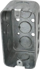 Cooper Crouse-Hinds - 1 Gang, (11) 1/2" Knockouts, Steel Rectangle Wall Box - 4" Overall Height x 2-1/8" Overall Width x 2-1/8" Overall Depth - Industrial Tool & Supply