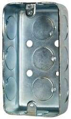 Cooper Crouse-Hinds - 1 Gang, (11) 1/2" Knockouts, Steel Rectangle Wall Box - 4" Overall Height x 2-1/8" Overall Width x 1-1/4" Overall Depth - Industrial Tool & Supply