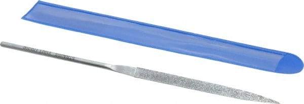 Strauss - 5-1/2" OAL Fine Barrette Needle Diamond File - 13/64" Wide x 1/16" Thick, 2-3/4 LOC, 91 Grit - Industrial Tool & Supply