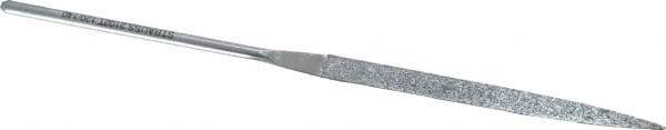 Strauss - 5-1/2" OAL Medium Barrette Needle Diamond File - 13/64" Wide x 1/16" Thick, 2-3/4 LOC, 126 Grit - Industrial Tool & Supply