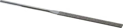 Strauss - 5-1/2" OAL Coarse Equalling Needle Diamond File - 15/64" Wide x 1/16" Thick, 2-3/4 LOC, 181 Grit - Industrial Tool & Supply