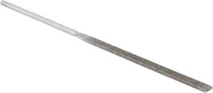 Strauss - 5-1/2" OAL Medium Equalling Needle Diamond File - 15/64" Wide x 1/16" Thick, 2-3/4 LOC, 126 Grit - Industrial Tool & Supply