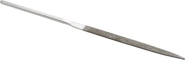 Strauss - 5-1/2" OAL Fine Taper Needle Diamond File - 1/4" Wide x 1/16" Thick, 2-3/4 LOC, 91 Grit - Industrial Tool & Supply