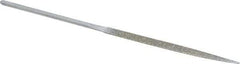Strauss - 5-1/2" OAL Coarse Half Round Needle Diamond File - 13/64" Wide x 1/16" Thick, 2-3/4 LOC, 181 Grit - Industrial Tool & Supply