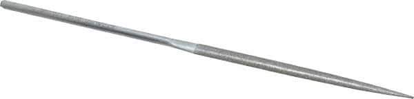 Strauss - 5-1/2" OAL Fine Half Round Needle Diamond File - 13/64" Wide x 1/16" Thick, 2-3/4 LOC, 91 Grit - Industrial Tool & Supply