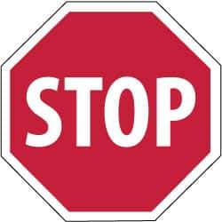 NMC - "Stop", 12" Wide x 12" High, Plastic Stop & Yield Signs - 0.05" Thick, White on Red, Octagon, Wall Mount - Industrial Tool & Supply