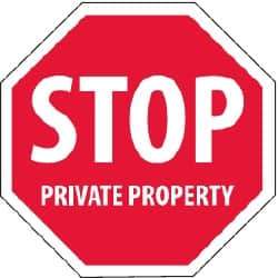 NMC - "Security Notice - Stop - Private Property", 12" Long x 12" Wide, Rigid Plastic Safety Sign - Hexagon, 0.05" Thick, Use for Security & Admittance - Industrial Tool & Supply