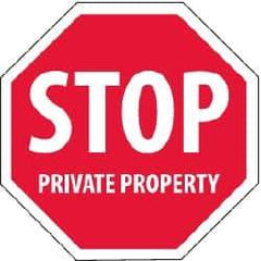 NMC - "Security Notice - Stop - Private Property", 12" Long x 12" Wide, Rigid Plastic Safety Sign - Hexagon, 0.05" Thick, Use for Security & Admittance - Industrial Tool & Supply