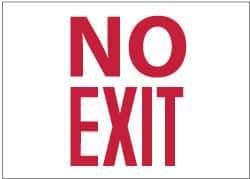 NMC - No Exit, Plastic Exit Sign - 10" Wide x 7" High, Glow-in-the-Dark - Industrial Tool & Supply