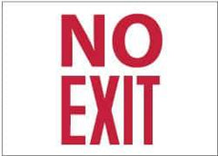 NMC - No Exit, Plastic Exit Sign - 10" Wide x 7" High, Glow-in-the-Dark - Industrial Tool & Supply