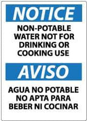 NMC - "Notice - Non-Potable Water - Not for Drinking or Cooking Use", 14" Long x 10" Wide, Aluminum Safety Sign - Rectangle, 0.04" Thick, Use for Hazardous Materials - Industrial Tool & Supply