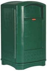 Rubbermaid - 50 Gal Green Rectangle Trash Can - Polyethylene, 42-1/8" High x 24-3/4" Long x 25-1/4" Wide - Industrial Tool & Supply