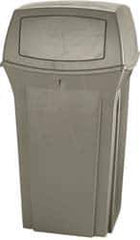 Rubbermaid - 35 Gal Beige Square Trash Can - Polyethylene, 41" High x 21-1/2" Long x 21-1/2" Wide - Industrial Tool & Supply