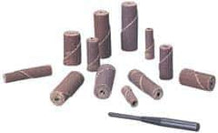 Standard Abrasives - 3/8" Max Roll Diam x 2" OAL, 80 Grit Aluminum Oxide Straight Cartridge Roll - 1/8" Pilot Hole Diam, Medium Grade - Industrial Tool & Supply
