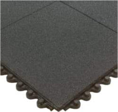 Wearwell - 3' Long x 3' Wide x 5/8" Thick, Anti-Fatigue Modular Matting Tiles - Male & Female, 4 Interlocking Sides, Black, For Dry & Wet Areas, Series 574 - Industrial Tool & Supply