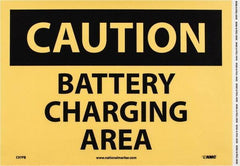 NMC - "Caution - Battery Charging Area", 10" Long x 14" Wide, Pressure-Sensitive Vinyl Safety Sign - Rectangle, 0.004" Thick, Use for Accident Prevention - Industrial Tool & Supply
