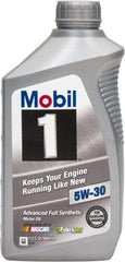 Mobil - 1 Quart Synthetic Engine Oil - Grade 5W-30 - Industrial Tool & Supply