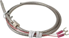 Thermo Electric - 32 to 900°F, J Universal Temp, Thermocouple Probe - 3 Ft. Cable Length, Stripped Ends with Spade Lugs, 1/4 Inch Probe Sheath Length, 1 Sec Response Time - Industrial Tool & Supply