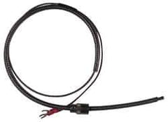 Thermo Electric - 32 to 900°F, J Universal Temp, Thermocouple Probe - 7 Ft. Cable Length, Stripped Ends with Spade Lugs, 1/4 Inch Probe Sheath Length, 1 Sec Response Time - Industrial Tool & Supply