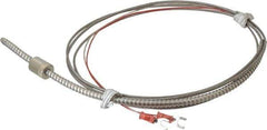 Thermo Electric - 32 to 900°F, J Universal Temp, Thermocouple Probe - 9 Ft. Cable Length, Stripped Ends with Spade Lugs, 1/4 Inch Probe Sheath Length, 1 Sec Response Time - Industrial Tool & Supply