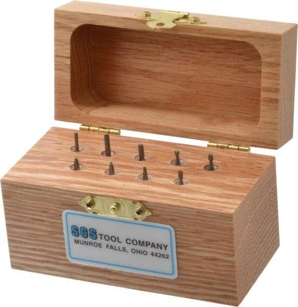 SGS Pro - 9 Piece, 3/32" Shank Burr Set - Tungsten Carbide, Multiple Head Shape - Industrial Tool & Supply