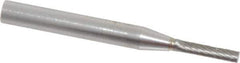 SGS Pro - 1/8" Cut Diam, 1/4" Shank Diam, Cylinder Head Single Cut Burr - Carbide, Flat End, 5/8" LOC, 2" OAL - Industrial Tool & Supply