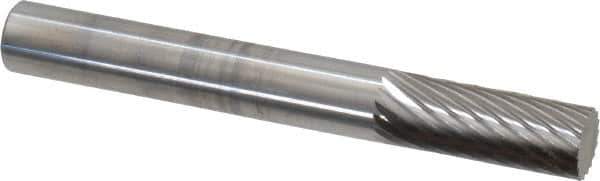 SGS Pro - 1/4" Cut Diam, 1/4" Shank Diam, Cylinder Head Single Cut Burr - Carbide, Flat End, 5/8" LOC - Industrial Tool & Supply
