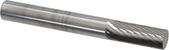 SGS Pro - 1/4" Cut Diam, 1/4" Shank Diam, Cylinder Head Single Cut Burr - Carbide, Flat End, 5/8" LOC - Industrial Tool & Supply