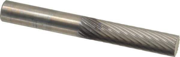 SGS Pro - 1/4" Cut Diam, 1/4" Shank Diam, Cylinder Head Single Cut Burr - Carbide, Flat End, 1" LOC, 2" OAL - Industrial Tool & Supply