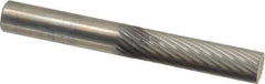 SGS Pro - 1/4" Cut Diam, 1/4" Shank Diam, Cylinder Head Single Cut Burr - Carbide, Flat End, 1" LOC, 2" OAL - Industrial Tool & Supply