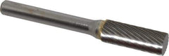 SGS Pro - 3/8" Cut Diam, 1/4" Shank Diam, Cylinder Head Single Cut Burr - Carbide, Flat End, 1" LOC - Industrial Tool & Supply